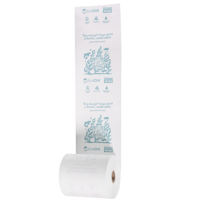 EcoChit x Seaforestation 3-1/8" x 200' Pre-Printed Eco-Friendly Thermal Rolls, Case of 25